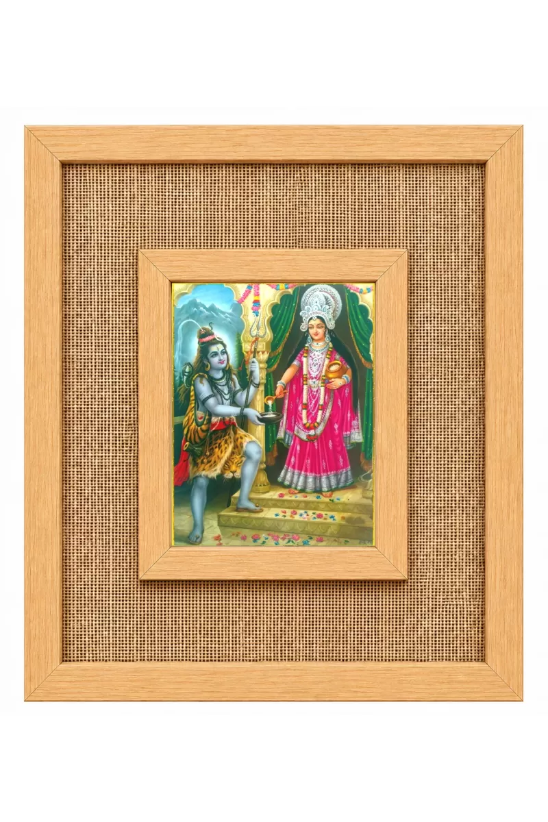 Maa Durga Laminated Jute Wall Photo Frame, 14 X 16 Inch (F174094)