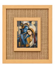 Radha Krishna Laminated Jute Wall Photo Frame, 14 X 16 Inch (F174095)