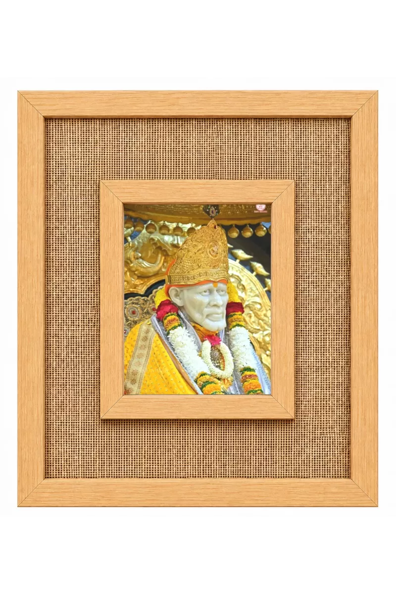 Shirdi Sai Baba Laminated Jute Wall Photo Frame, 14 X 16 Inch (F174097)