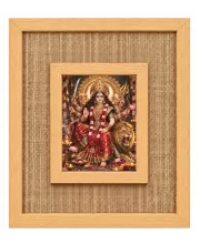 Durga Maa Laminated Jute Wall Photo Frame, 14 X 16 Inch (F174098)