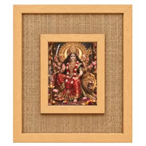 Durga Maa Laminated Jute Wall Photo Frame, 14 X 16 Inch (F174098) Durga Maa Laminated Jute Wall Photo Frame, 14 X 16 Inch (F174098)