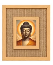 Buddha Laminated Jute Wall Photo Frame, 14 X 16 Inch (F174103)