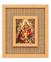 Goddess Lakshmi Laminated Jute Wall Photo Frame, 14 X 16 Inch (F174108)
