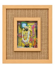 Lord Dwarikadhish Laminated Jute Wall Photo Frame, 14 X 16 Inch (F174109)