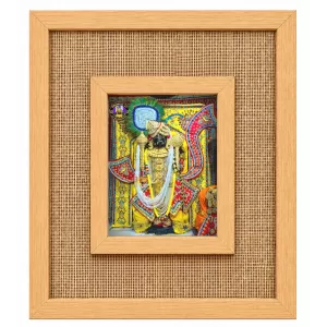 Lord Dwarikadhish Laminated Jute Wall Photo Frame, 14 X 16 Inch (F174109)