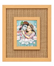 Radha Krishna Laminated Jute Wall Photo Frame, 14 X 16 Inch (F174112)