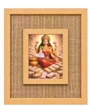 Goddess Lakshmi Laminated Jute Wall Photo Frame, 14 X 16 Inch (F174114)