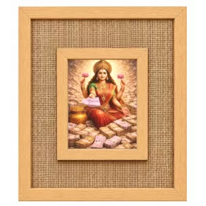 Goddess Lakshmi Laminated Jute Wall Photo Frame, 14 X 16 Inch (F174114) Goddess Lakshmi Laminated Jute Wall Photo Frame, 14 X 16 Inch (F174114)