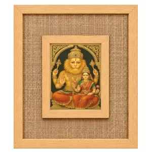 Lakshmi Narasimha Laminated Jute Wall Photo Frame, 14 X 16 Inch (F174115) Lakshmi Narasimha Laminated Jute Wall Photo Frame, 14 X 16 Inch (F174115)