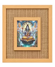 Lord Shiva Laminated Jute Wall Photo Frame, 14 X 16 Inch (F174116)