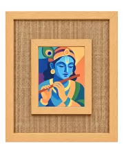 Lord Krishna Laminated Jute Wall Photo Frame, 14 X 16 Inch (F174122)