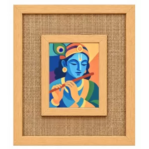 Lord Krishna Laminated Jute Wall Photo Frame, 14 X 16 Inch (F174122) Lord Krishna Laminated Jute Wall Photo Frame, 14 X 16 Inch (F174122)