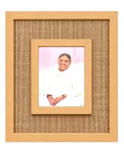 Mata Amritanandamayi Laminated Jute Wall Photo Frame, 14 X 16 Inch (F174123)
