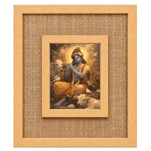Lord Krishna Laminated Jute Wall Photo Frame, 14 X 16 Inch (F174124) Lord Krishna Laminated Jute Wall Photo Frame, 14 X 16 Inch (F174124)