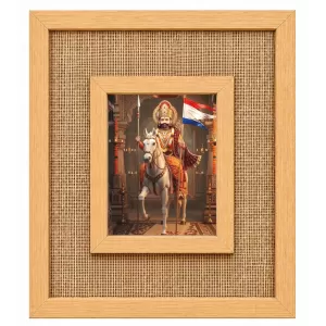 Khatu Shyam Ji Laminated Jute Wall Photo Frame, 14 X 16 Inch (F174127)