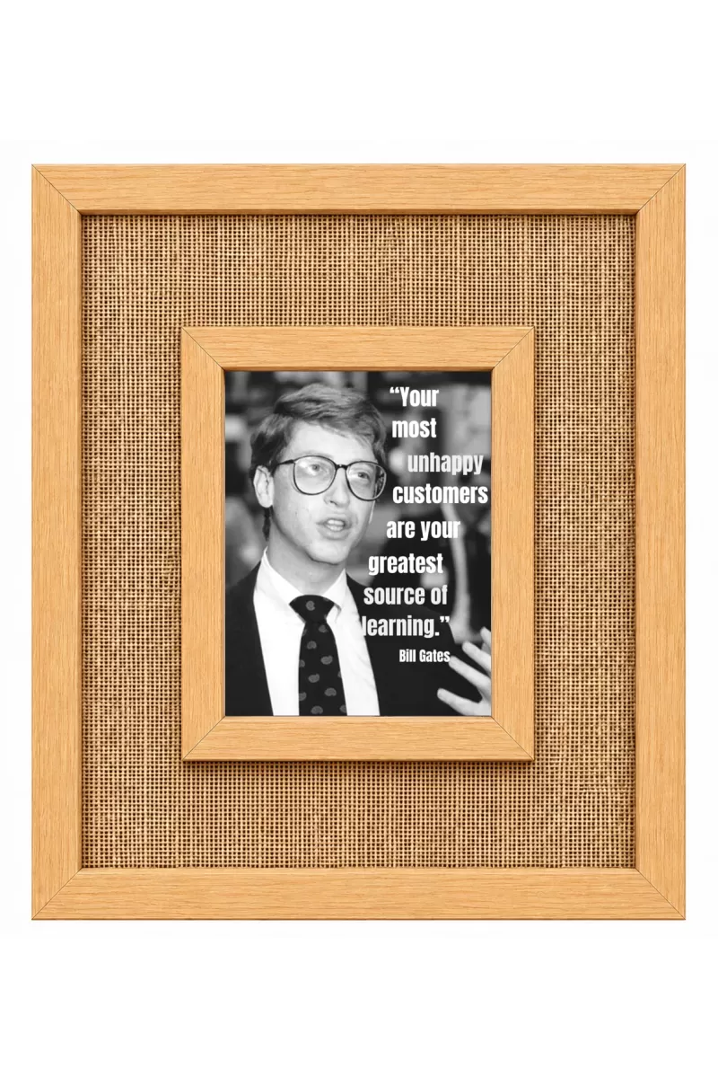 Bill Gates Laminated Jute Wall Photo Frame, 14 X 16 Inch (F174129)