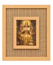 Goddess Lakshmi Laminated Jute Wall Photo Frame, 14 X 16 Inch (F174130)