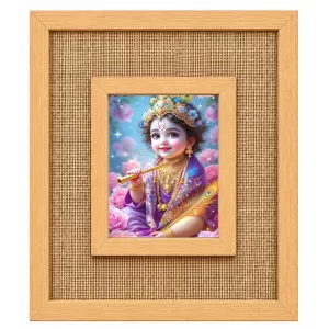 Lord Krishna Laminated Jute Wall Photo Frame, 14 X 16 Inch (F174136) Lord Krishna Laminated Jute Wall Photo Frame, 14 X 16 Inch (F174136)
