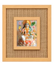 Goddess Lakshmi Laminated Jute Wall Photo Frame, 14 X 16 Inch (F174137)