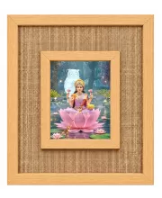 Goddess Lakshmi Laminated Jute Wall Photo Frame, 14 X 16 Inch (F174138)