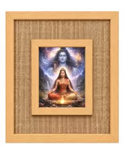 Shiva Parvati Laminated Jute Wall Photo Frame, 14 X 16 Inch (F174139)
