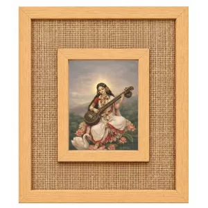 Goddess Saraswati Laminated Jute Wall Photo Frame, 14 X 16 Inch (F174143) Goddess Saraswati Laminated Jute Wall Photo Frame, 14 X 16 Inch (F174143)