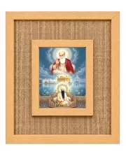 Guru Nanak Dev Ji Laminated Jute Wall Photo Frame, 14 X 16 Inch (F174146)