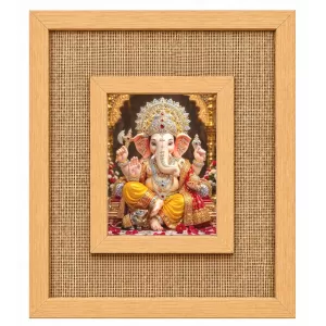 Lord Ganesha Laminated Jute Wall Photo Frame, 14 X 16 Inch (F174149) Lord Ganesha Laminated Jute Wall Photo Frame, 14 X 16 Inch (F174149)