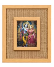 Radha Krishna Laminated Jute Wall Photo Frame, 14 X 16 Inch (F174150)