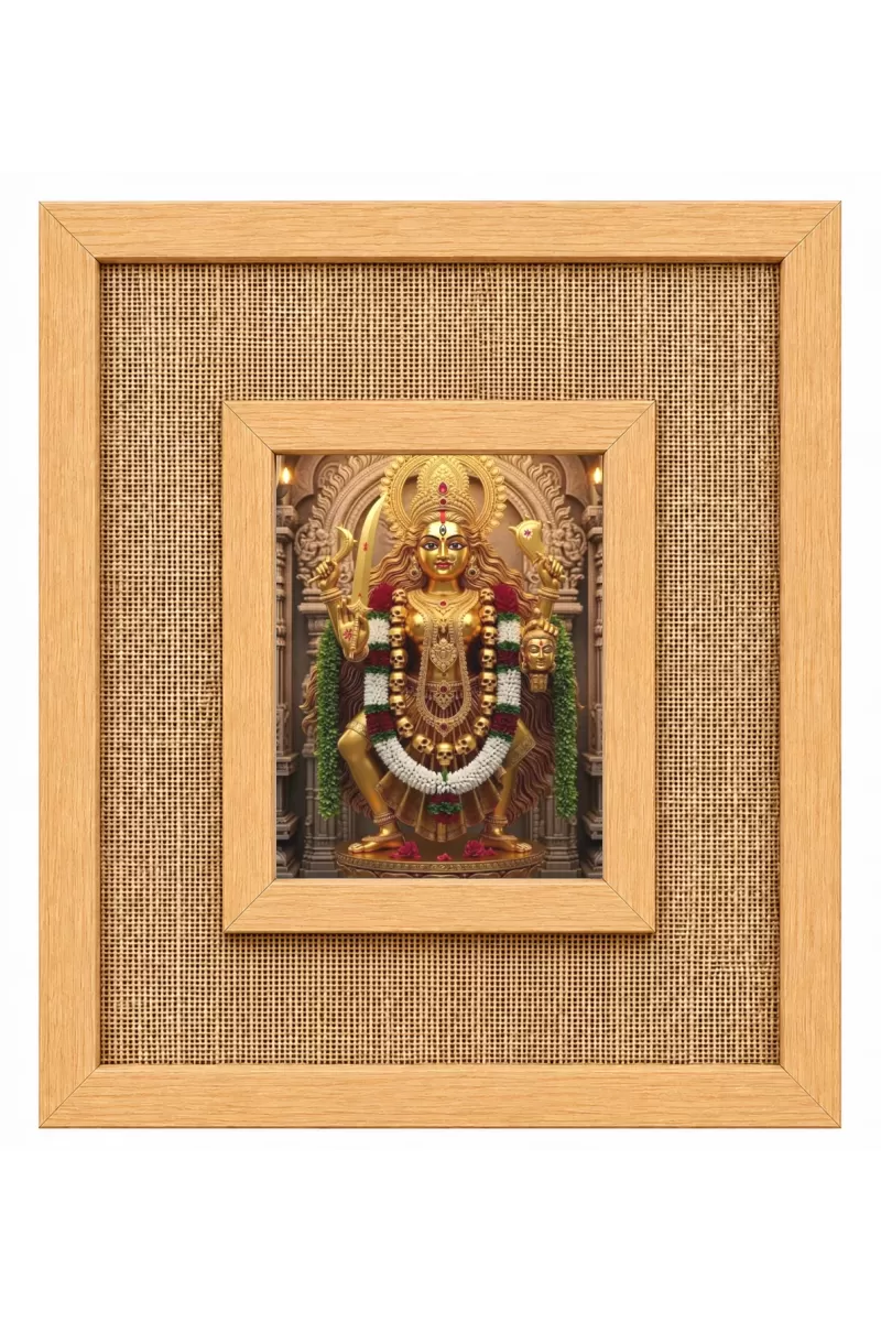 Maa Kaali Laminated Jute Wall Photo Frame, 14 X 16 Inch (F174151)