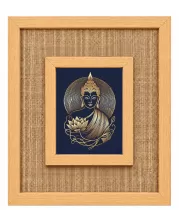 Buddha Laminated Jute Wall Photo Frame, 14 X 16 Inch (F174153)