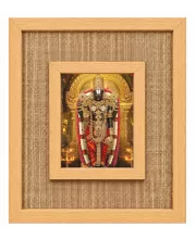 Lord Venkateswara Laminated Jute Wall Photo Frame, 14 X 16 Inch (F174154)