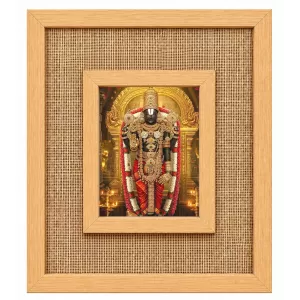 Lord Venkateswara Laminated Jute Wall Photo Frame, 14 X 16 Inch (F174154)
