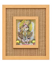 Lord Krishna Laminated Jute Wall Photo Frame, 14 X 16 Inch (F174155)