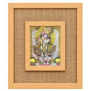 Lord Krishna Laminated Jute Wall Photo Frame, 14 X 16 Inch (F174155) Lord Krishna Laminated Jute Wall Photo Frame, 14 X 16 Inch (F174155)
