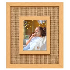 Sri Sri Ravi Shankar Laminated Jute Wall Photo Frame, 14 X 16 Inch (F174158)