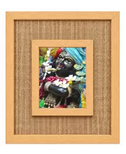 Lord Krishna Laminated Jute Wall Photo Frame, 14 X 16 Inch (F174161)
