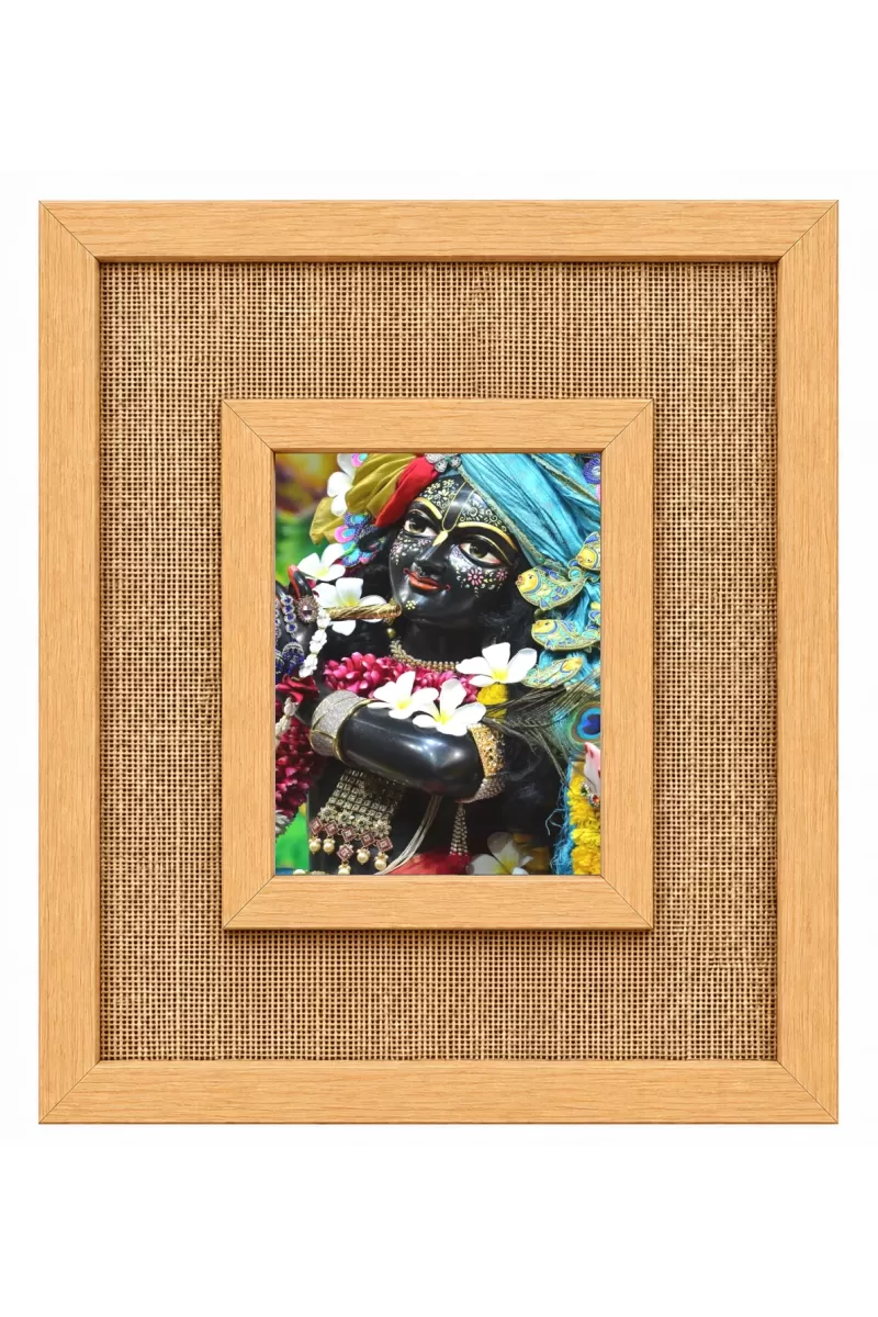 Lord Krishna Laminated Jute Wall Photo Frame, 14 X 16 Inch (F174161)