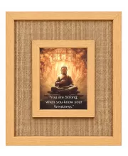 Buddha Laminated Jute Wall Photo Frame, 14 X 16 Inch (F174162)