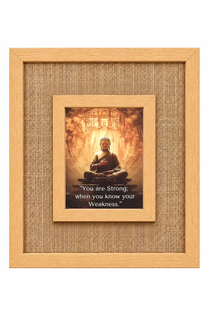 Buddha Laminated Jute Wall Photo Frame, 14 X 16 Inch (F174162)