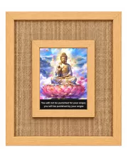 Buddha Laminated Jute Wall Photo Frame, 14 X 16 Inch (F174164)