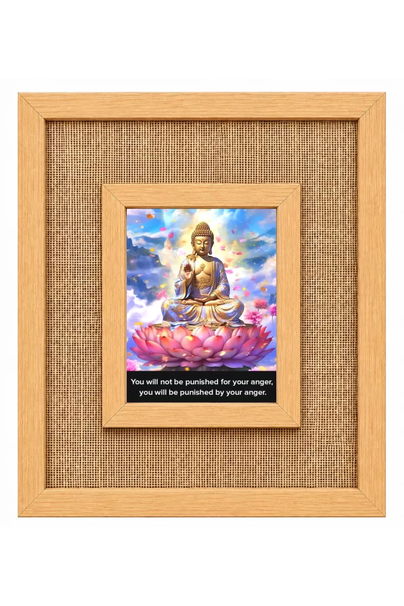 Buddha Laminated Jute Wall Photo Frame, 14 X 16 Inch (F174164)