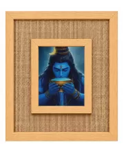 Lord Shiva Laminated Jute Wall Photo Frame, 14 X 16 Inch (F174167)