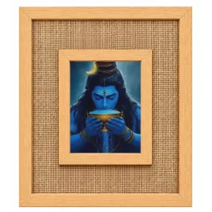 Lord Shiva Laminated Jute Wall Photo Frame, 14 X 16 Inch (F174167)