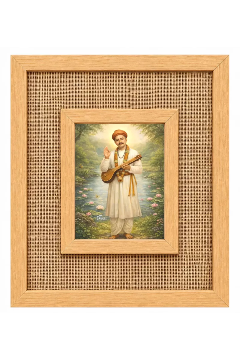 Shree Namdev Maharaj Laminated Jute Wall Photo Frame, 14 X 16 Inch (F174171)