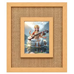 Goddess Saraswati Laminated Jute Wall Photo Frame, 14 X 16 Inch (F174173) Goddess Saraswati Laminated Jute Wall Photo Frame, 14 X 16 Inch (F174173)