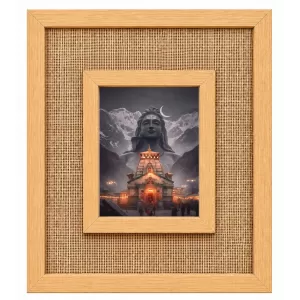Lord Shiva Laminated Jute Wall Photo Frame, 14 X 16 Inch (F174174)