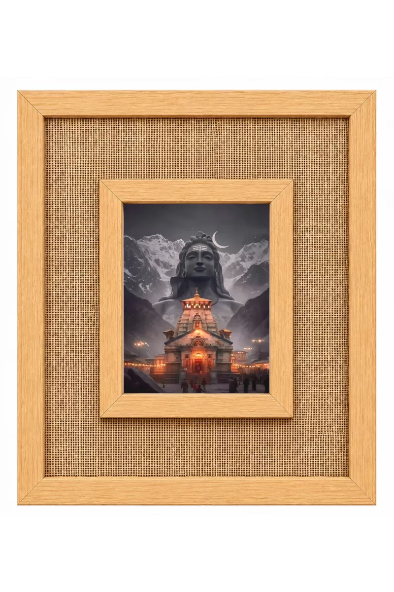 Lord Shiva Laminated Jute Wall Photo Frame, 14 X 16 Inch (F174174)