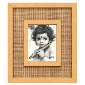 Lord Krishna Laminated Jute Wall Photo Frame, 14 X 16 Inch (F174176) Lord Krishna Laminated Jute Wall Photo Frame, 14 X 16 Inch (F174176)