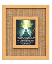 Buddha Laminated Jute Wall Photo Frame, 14 X 16 Inch (F174180)
